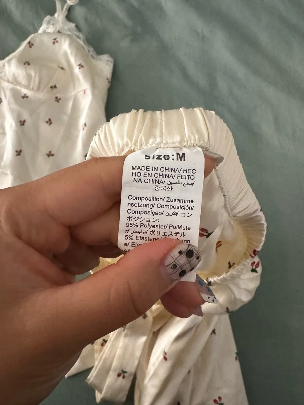 Satin cherry pajama set
